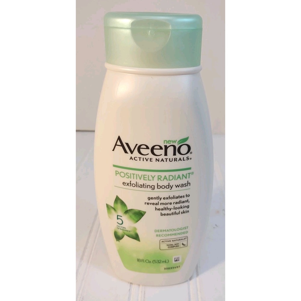 Aveeno Positively Radiant Exfoliating Body Wash Replenishes Dull Dry Skin 18 oz